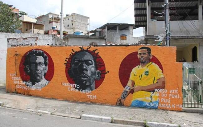 Pintura em muro do Jardim Peri, bairro da zona Norte de São Paulo