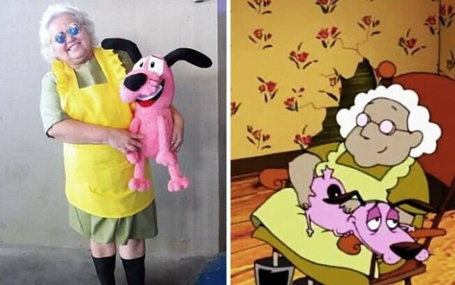 Tia Sol é conhecida por fazer cosplay de diversos desenhos e filmes, como esse da Muriel, do Coragem, o Cão Covarde Tia Sol é conhecida por fazer cosplay de diversos desenhos e filmes, como esse da Muriel, do Coragem, o Cão Covarde