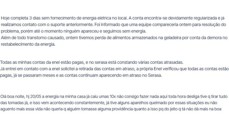São milhares de reclamações