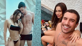 Lexa e Ricardo Vianna posam em quarto com piscina no teto