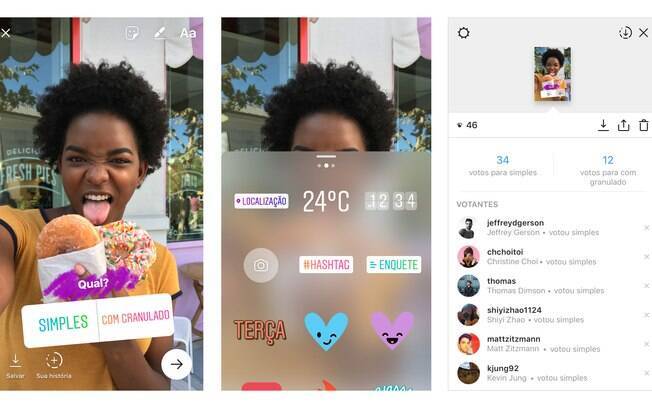 Instagram libera três novos recursos no Stories: Enquete, seletor de cores para texto e alinhamento de adesivos