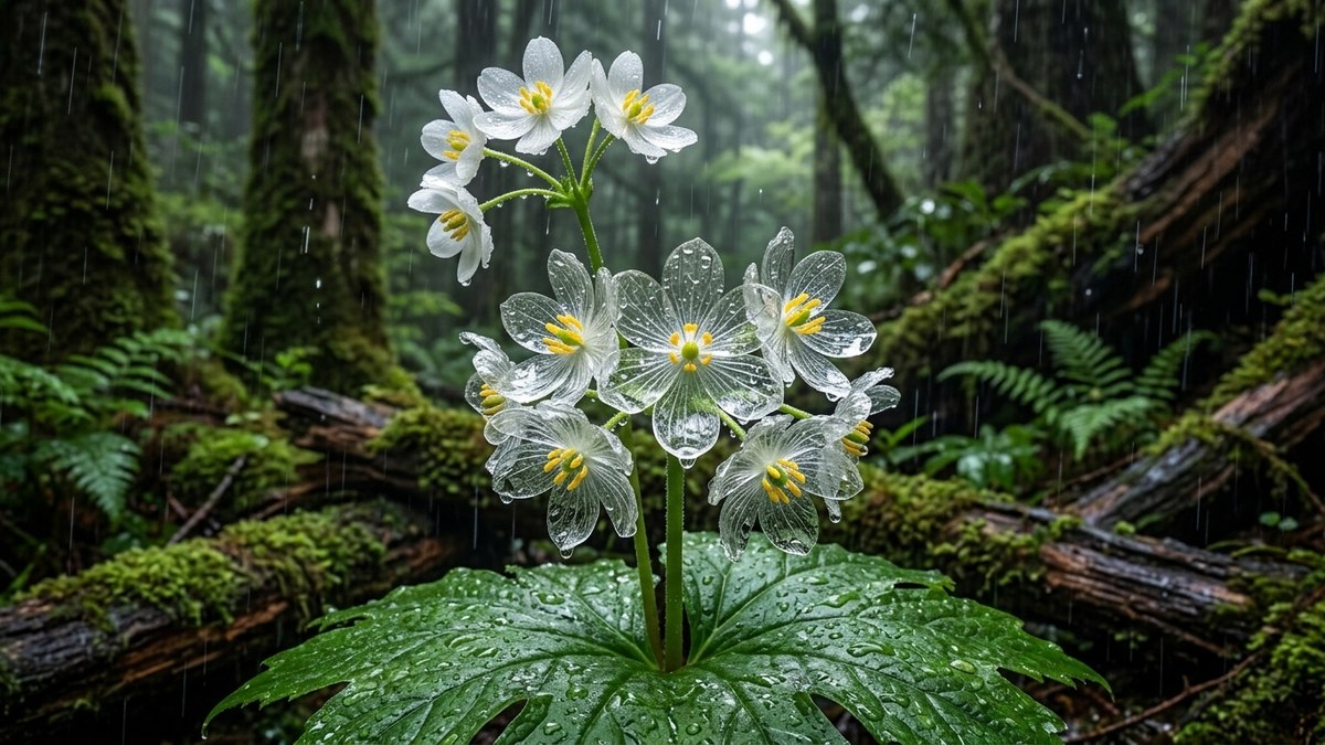 Flor esqueleto fica invisível quando chove; entenda o motivo