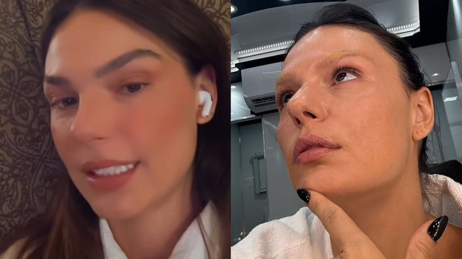 Veja o antes e depois de Isis Valverde após descolorir sobrancelhas
