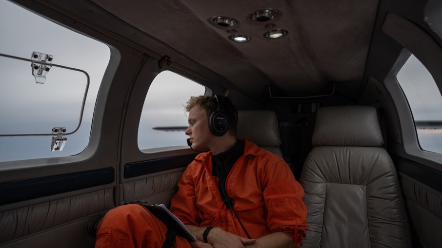 A ONG Sea-Watch fez buscas aéreas com o avião Seabird pelo barco desaparecido no Mediterrâneo