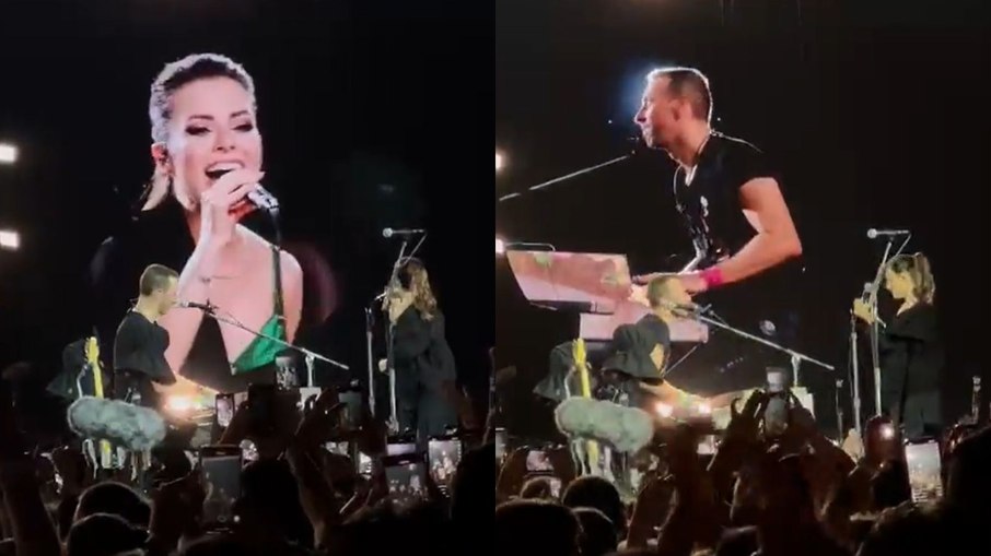 Sandy e Chris Martin cantaram juntos em show do Coldplay