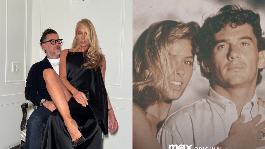 Alexandre Iodice e Adriane Galisteu; apresentadora com Ayrton Senna