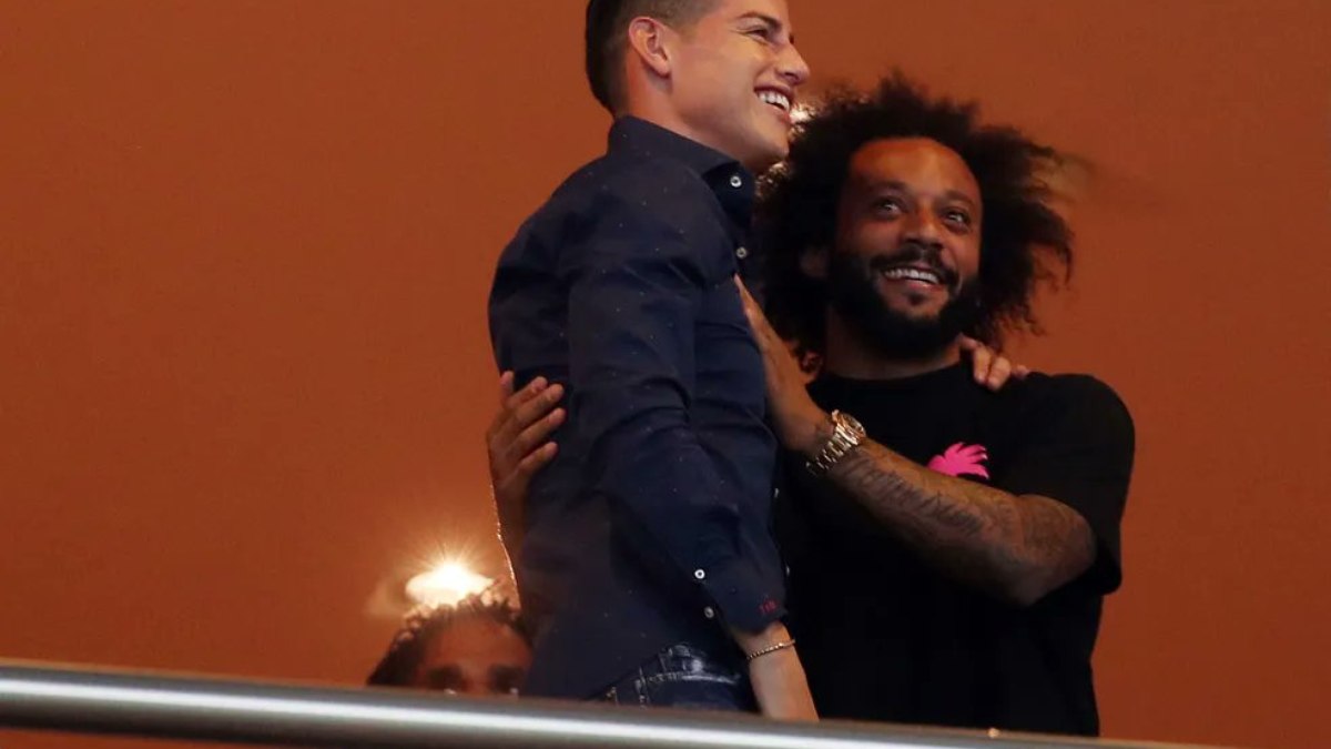 Marcelo e James Rodríguez jogaram juntos no Real Madrid e no Olympiacos