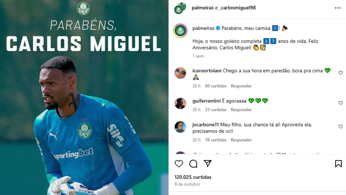 'Chegou a hora': Torcida invade perfil de Carlos Miguel 'Chegou a hora': Torcida invade perfil de Carlos Miguel