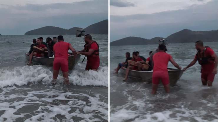 Vídeo mostra resgate dramático de família à deriva em Ubatuba