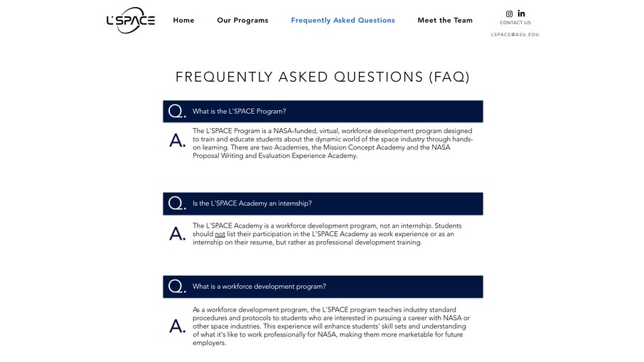 No site oficial, o L'SPACE esclarece que não se trata de um estágio ou emprego na NASA, mas sim de um programa de desenvolvimento profissional com foco educacional. No site oficial, o L'SPACE esclarece que não se trata de um estágio ou emprego na NASA, mas sim de um programa de desenvolvimento profissional com foco educacional.