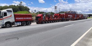 Supercaminhão de 449 toneladas vai travar BRs em SC