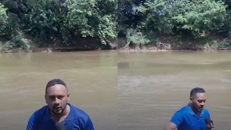 Repórter diz que pisou em corpo de jovem que se afogou; assista