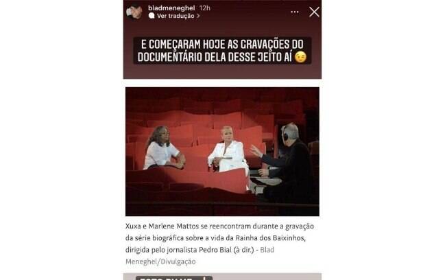Blad Meneghe, sobrinho de fotógrafo de Xuxa, registrou o encontro entre a apresentadora e Marlene Mattos