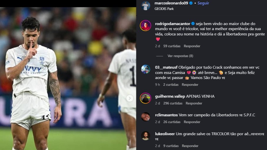 São-paulinos invadem o perfil de Marcos Leonardo