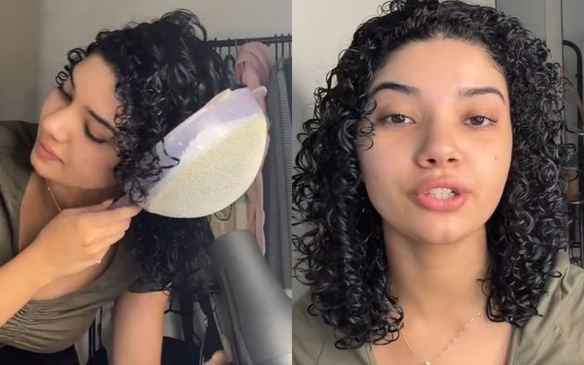 Testamos o truque do TikTok para secar cabelo cacheado sem difusor