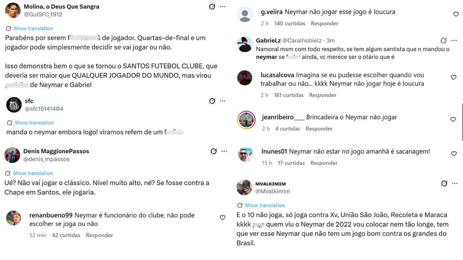 Torcedores do Santos se revoltam com ausência de Neymar no clássico decisivo contra o Palmeiras