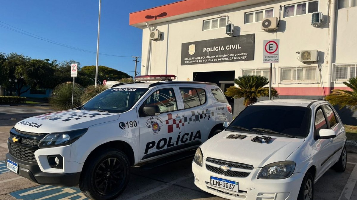 Suspeito foi levado para a delegacia de Vinhedo