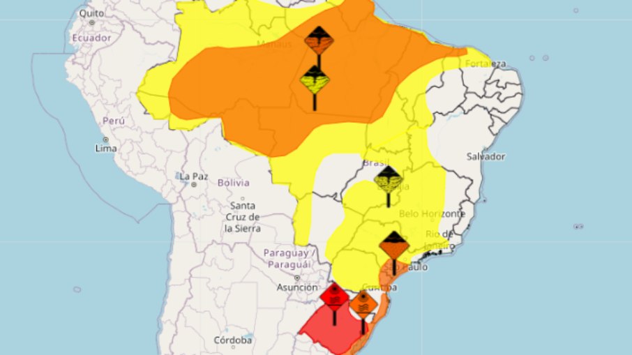 Inmet emite alerta laranja de chuvas para as cidades