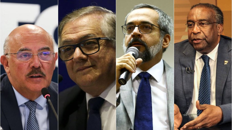 Ministros da Educação do governo Bolsonaro: Milton Ribeiro, Ricardo Vélez Rodriguez, Abraham Weintraub e Carlos Alberto Decotelli