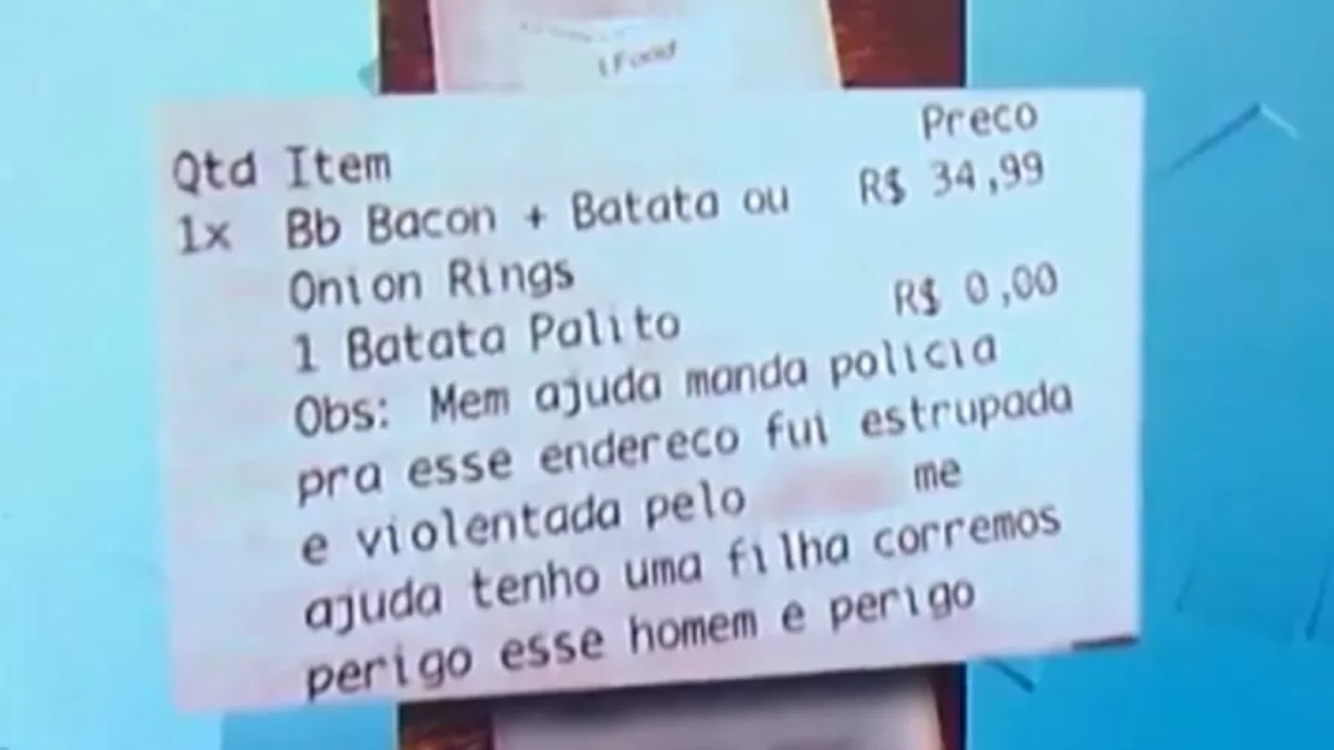 Mulher procurou delivery para pedir ajuda