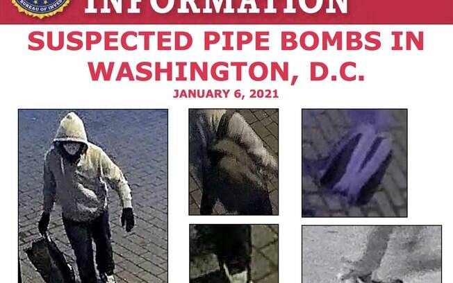 FBI busca reconhecer suspeito de colocar bombas no Capitólio através do tênis que ele usava