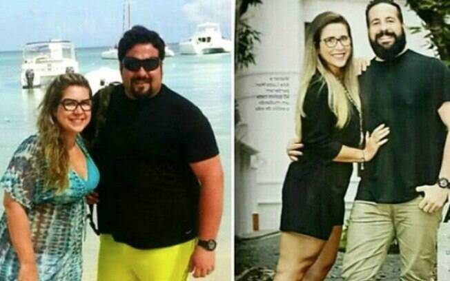 Analu e Walter mostram foto de antes e depois da dieta e da mudança de hábitos que resultaram em 80 kg a menos