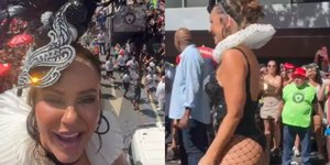 Paolla Oliveira rouba a cena no bloco Cordão da Bola Preta no Rio