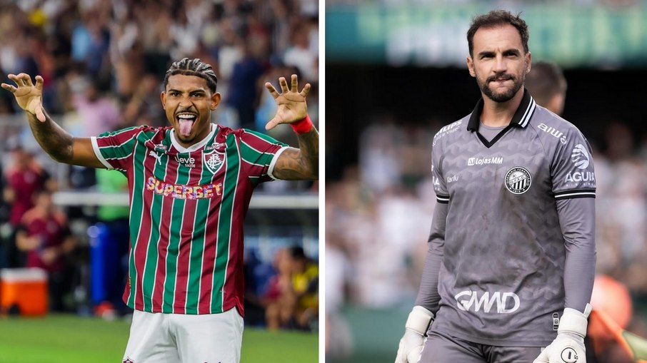 John Kennedy, atacante do Fluminense, e Vagner, goleiro do Operário