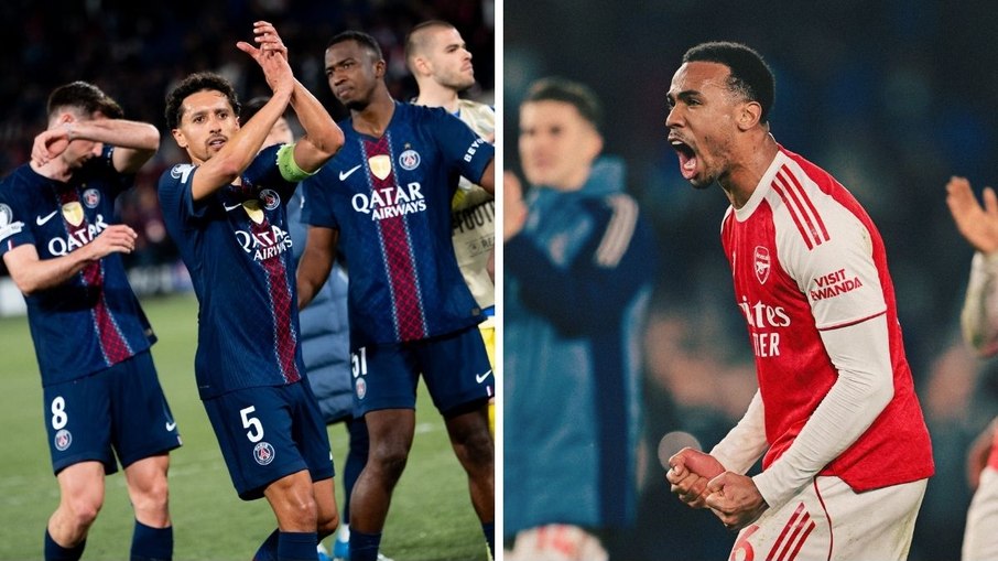 Marquinhos, no PSG, e Gabriel Magalhães, no Arsenal, são titulares
