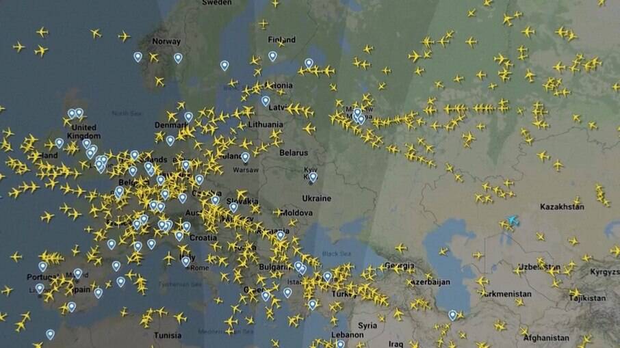 Radar do Tráfego Aéreo sobre a Ucrânia
