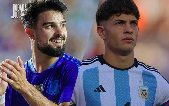 Agustín Giay e Flaco López durante treinamento no Estádio Olímpico, em Quito Agustín Giay e Flaco López durante treinamento no Estádio Olímpico, em Quito