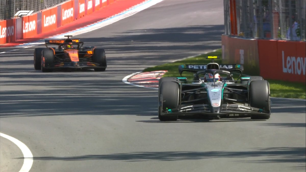 Mercedes e McLaren próximas durante o GP do Canadá
