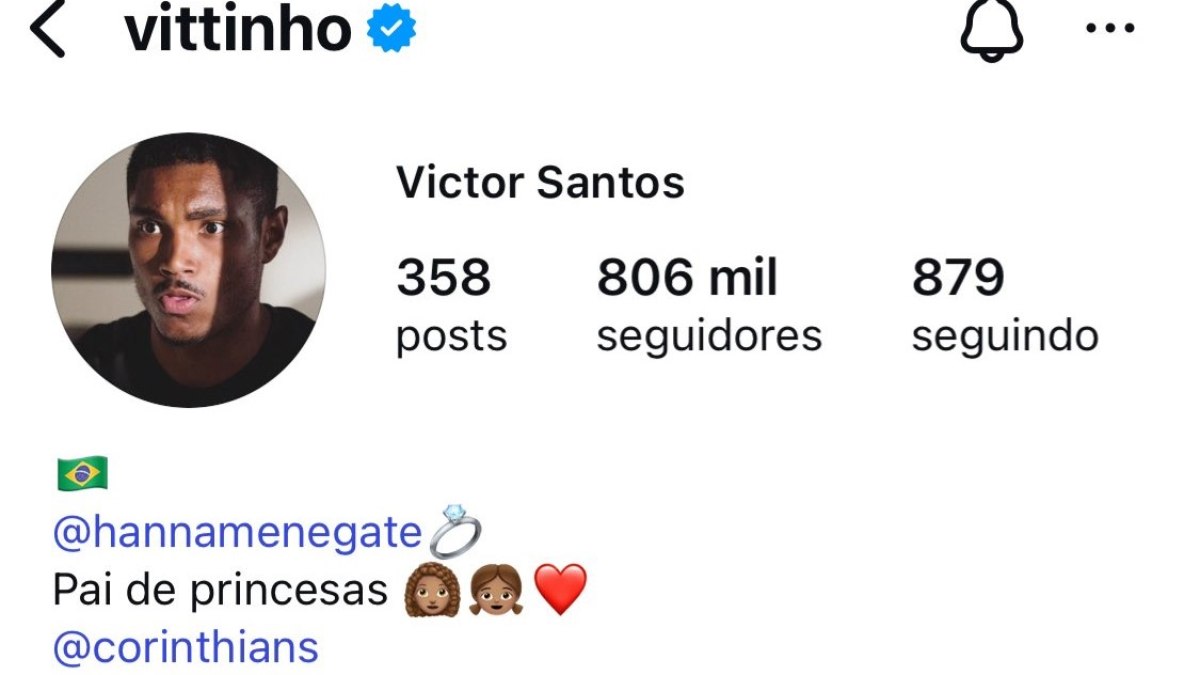 Perfil de Vitinho no Instagram Perfil de Vitinho no Instagram