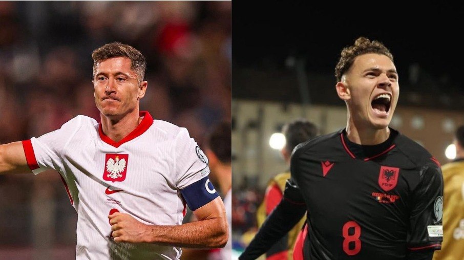 Lewandowski e Asllani são destaques de Polônia e Albânia