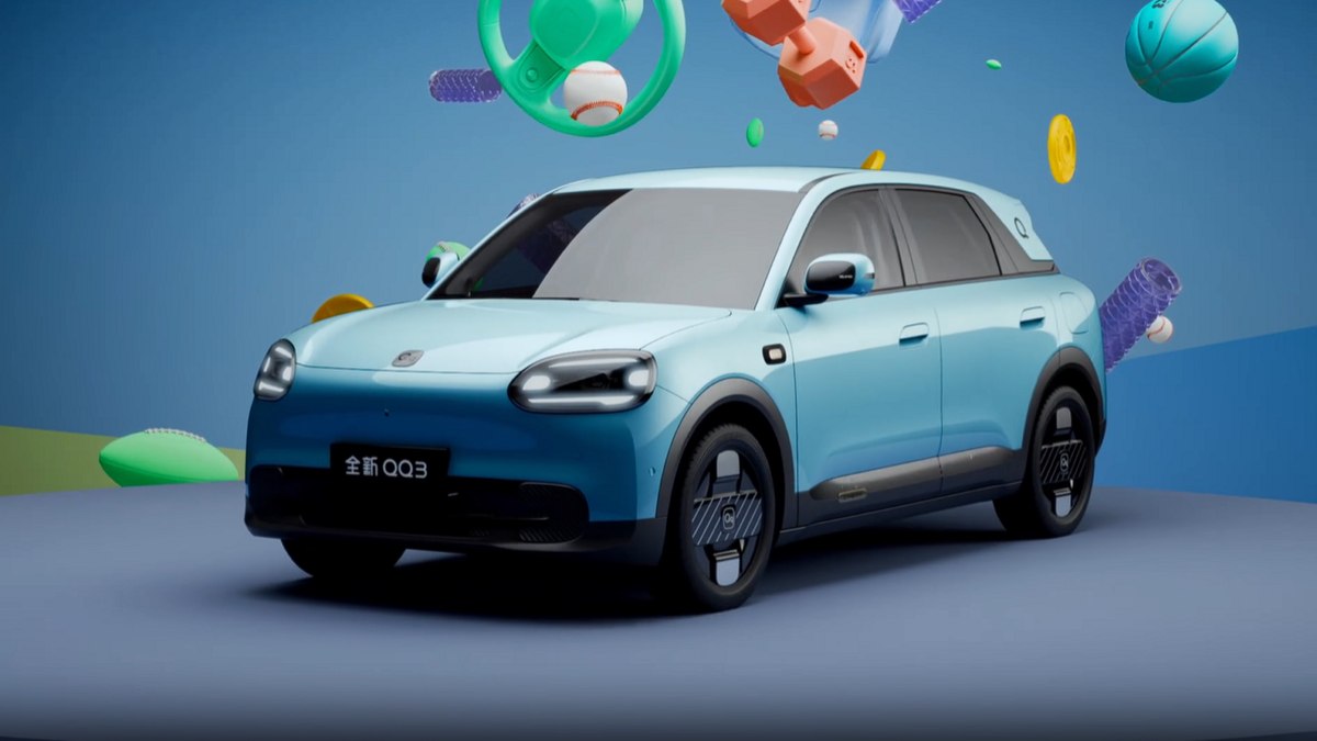 QQ3 vendido na China oferece duas opções de motorização elétrica, com até aproximadamente 122 cv. QQ3 vendido na China oferece duas opções de motorização elétrica, com até aproximadamente 122 cv.