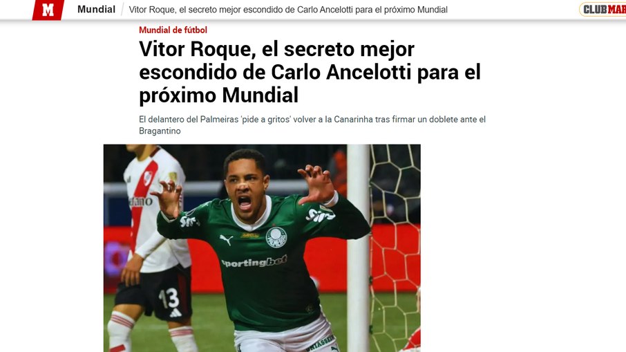 Vitor Roque ganhou destaque no Marca