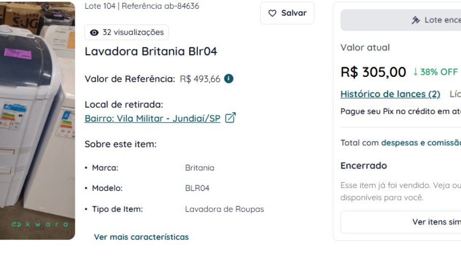 Lavadora Britania Blr04