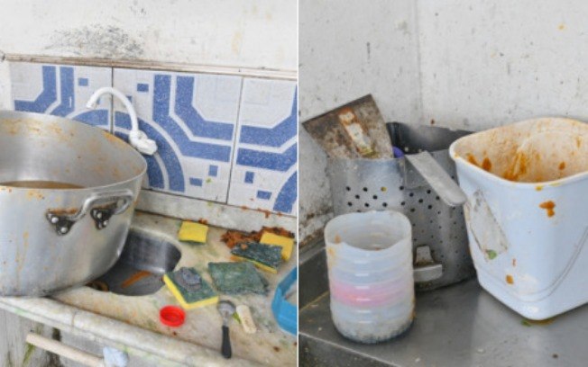 Condições encontradas pela Vigilância Sanitária na cozinha industrial
