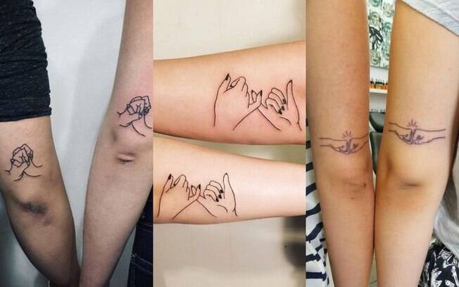 Escolher uma tatuagem que mostre a união das mãos também pode representar como você e sua amiga são unidas