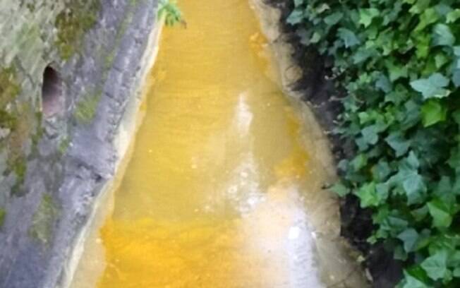Coloração amarelada do rio Bradford Beck se deu pelo excesso de curry que os residentes usam em suas refeições