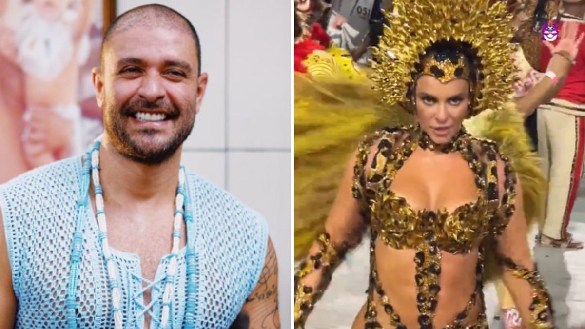 Diogo Nogueira se derrete por Paolla Oliveira em desfile no Rio