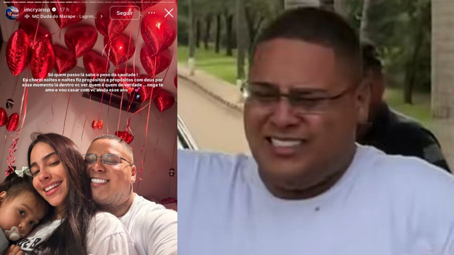 MC Ryan SP ao aldo de sua esposa e filha