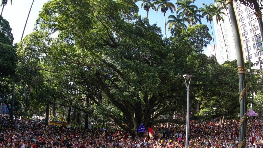 Praças da cidade ficaram lotada de foliões