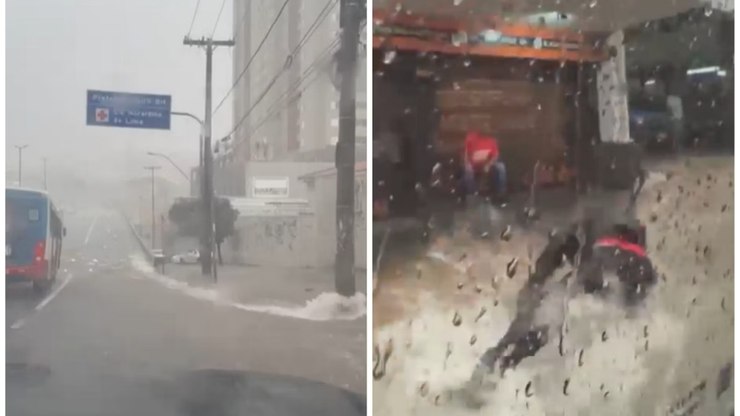 Temporal alaga ruas e derruba árvores em Belo Horizonte (MG)