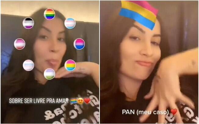 Bianca Andrade reagindo a cada letra da sigla LGBTQIA+ em vídeo no TikTok