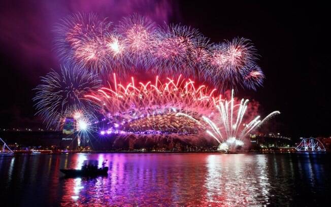 Na Austrália, a festa de fogos deu um show – e a polícia do país fez segurança reforçada contra qualquer risco de terrorismo