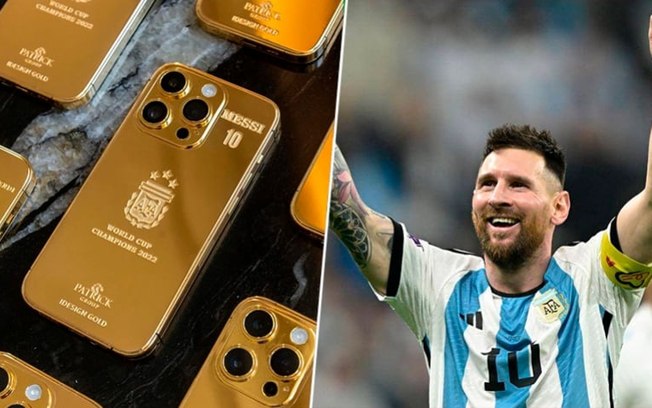 Messi gasta fortuna e presenteia companheiros de seleção com celulares banhados a ouro