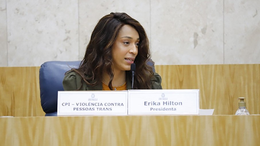 Vereadora Erika Hilton em sessão na Câmara de São Paulo