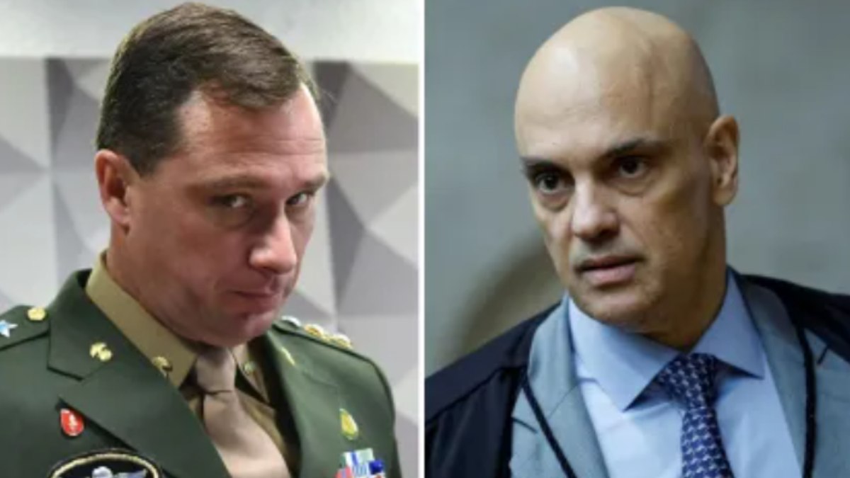 Mauro Cid (E) e Alexandre de Moraes (D)