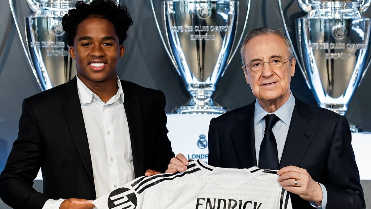 Endrick foi apresentado pelo presidente do Real Madrid